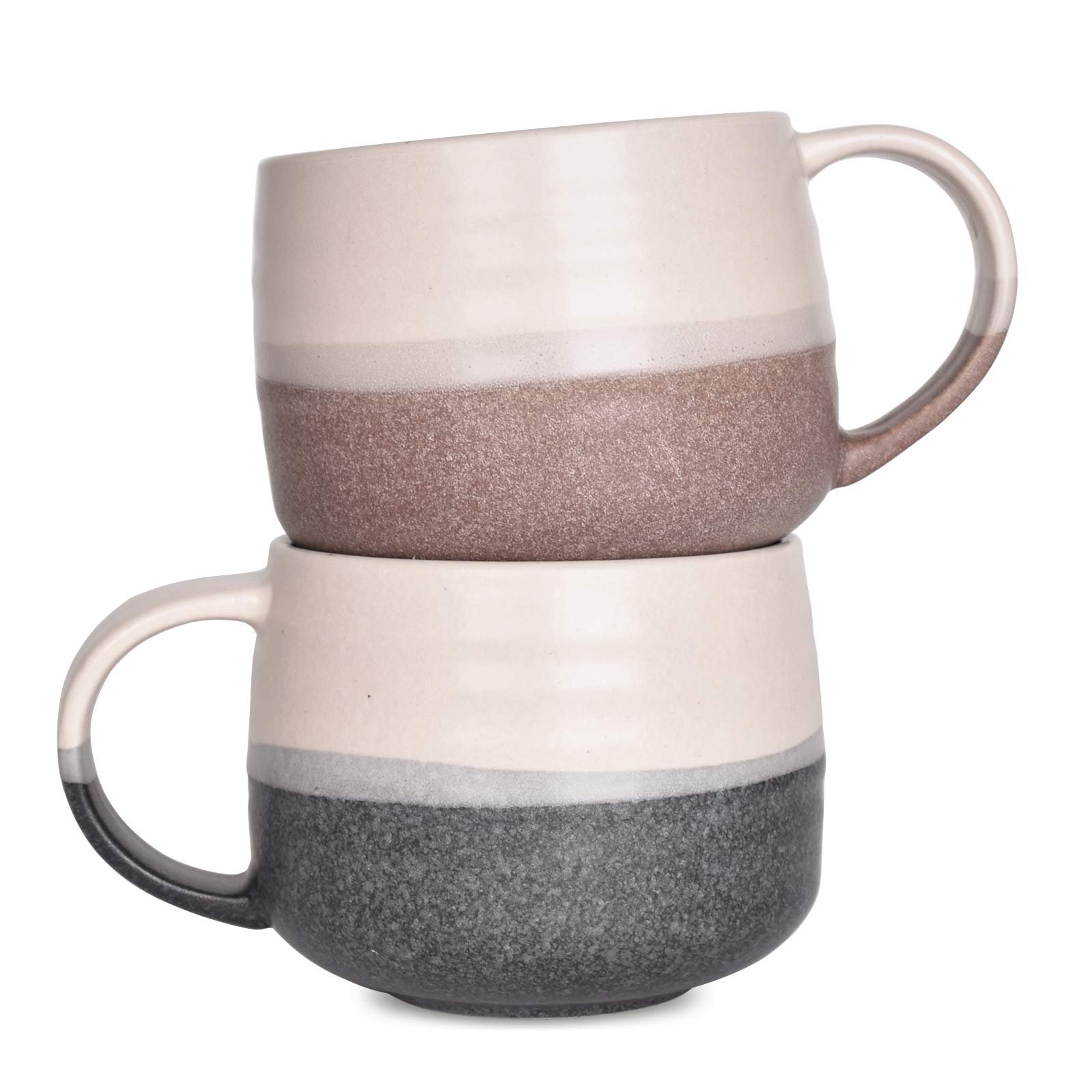 Amazon.com: Bosmarlin Ceramic Large Latte Coffee Mug Set of 2 for